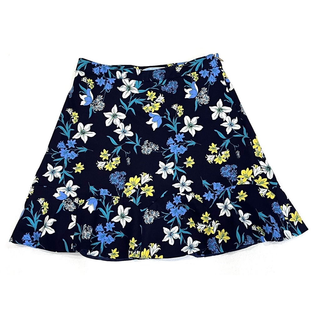 Draper James Skirt Floral Nassau Navy Size 4 Resort Preppy‎ Flare